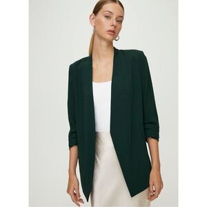 NWT Babaton Aritzia Macauley Power Hip Blazer 00 Scarab Minimal Jacket Longline